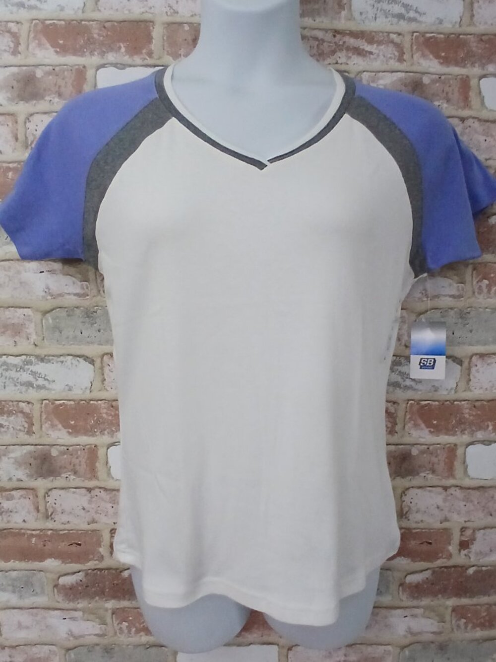 St. John's Bay Ladies Short Sleeve Tee - Tri-color - Size L - NWT